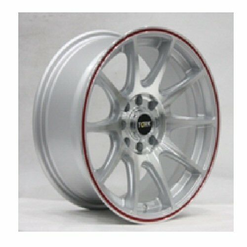 Megatork TORK 7100 8x15inç 4x100/108 SİLVR MACHINED + RED ÇELİK JANT