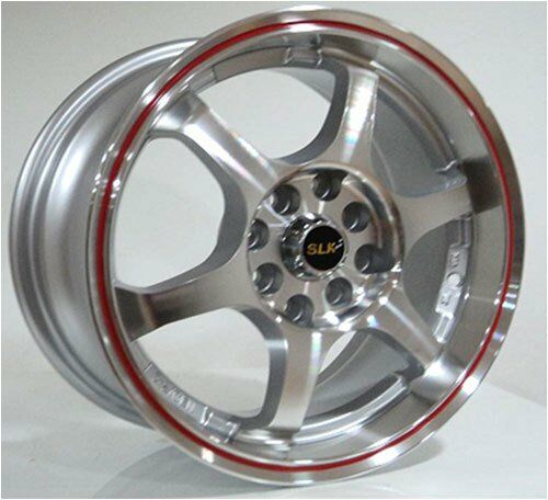 Slk SLK 1187 6.5x15inç 4x100/114.3 Silver Machined Red Çelik Jant