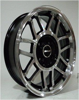 Powcan BK 621 7x15inç 4x100 et35 73.1 Black Machined Çelik Jant