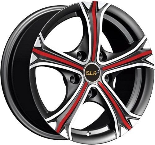 Slk SLK 2003 6.5x15inç 4x100 MAT BLACK RED ÇELİK JANT