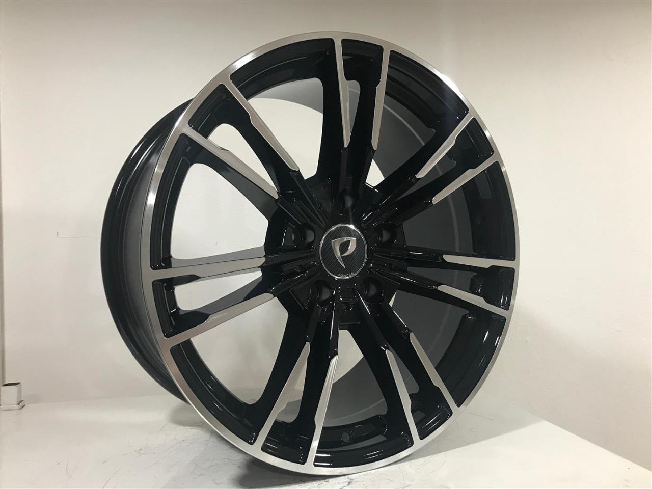 Powcan Bk 5396 9.5x19inç 5x120 et37 72.56 BLACK Machined Çelik Jant