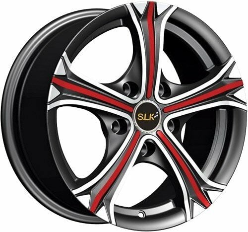 Slk SLK 2003 6.5x15inç 5x112 Mat Black Red Çelik Jant