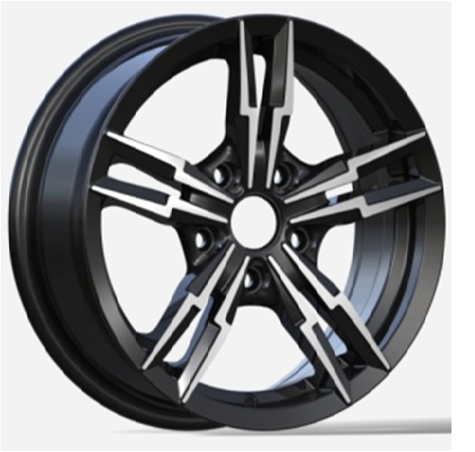 Powcan BK 5007 6.5x15inç 4x100 et35 73.1 Black Machined Çelik Jant