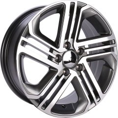 TL 0563 7x17inç 5x108 ET52 65.1 BLACK Machined Replika Çelik Jant