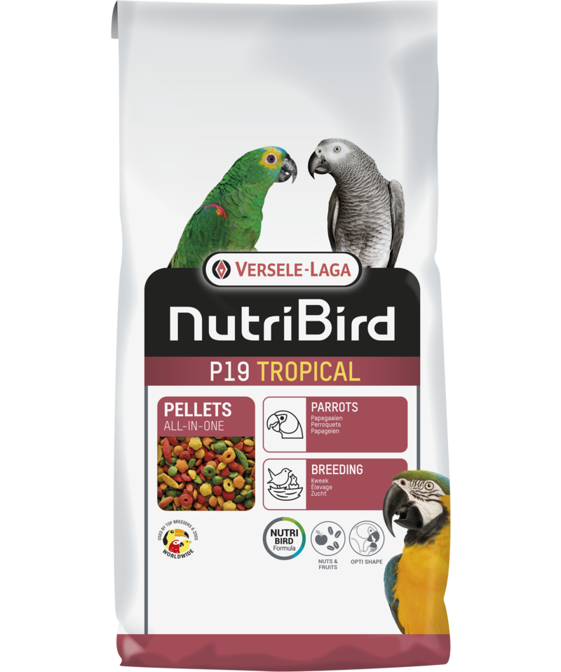 Versele Laga Nutribird P19 Tropical Üreyen Papağanlar İçin Renkli Meyveli Pelet Yem 1 kg (Bölünmüş)