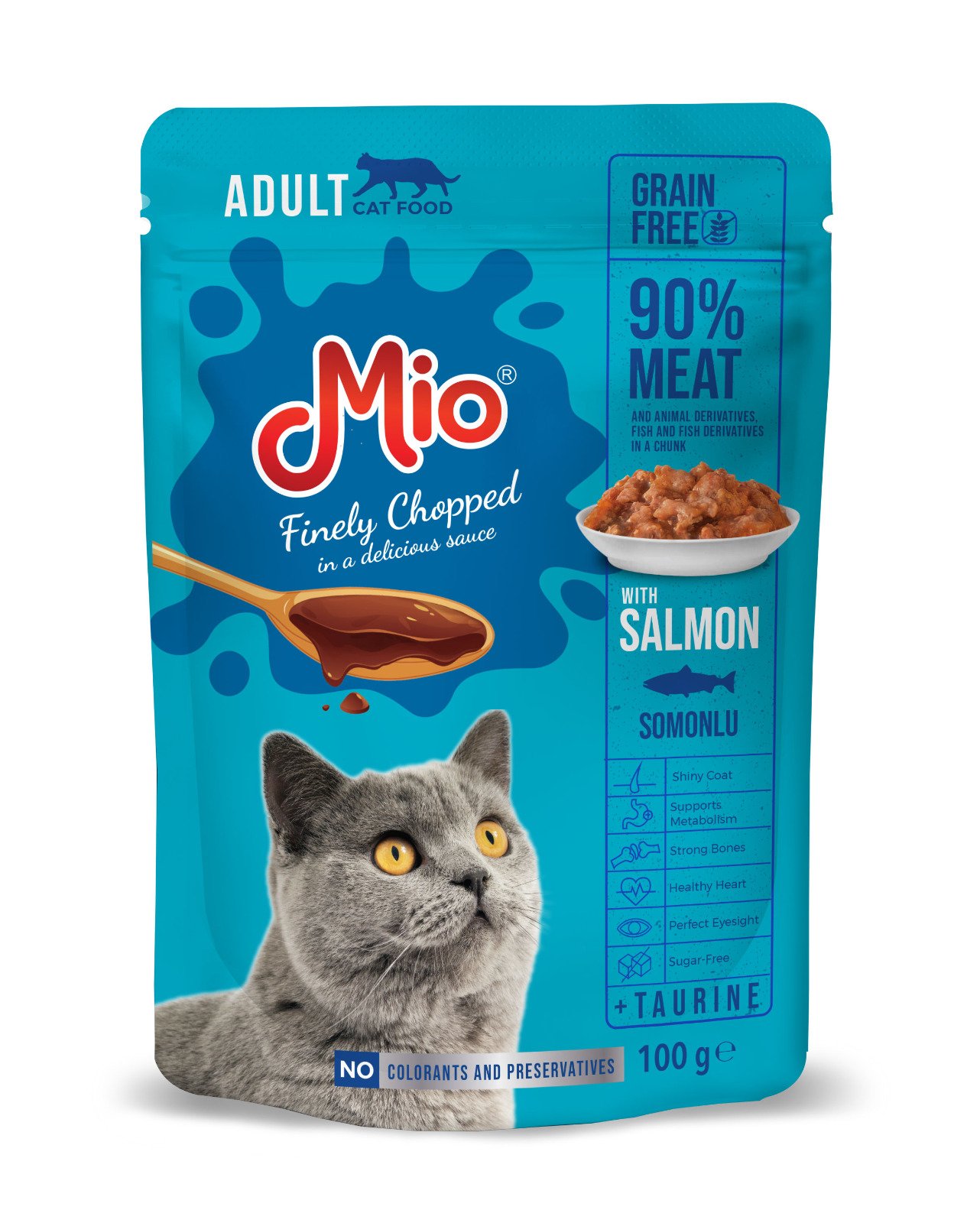 Mio Adult Salmon Pouches Yetişkin Kediler İçin Somonlu Poşet Mama 100 gr