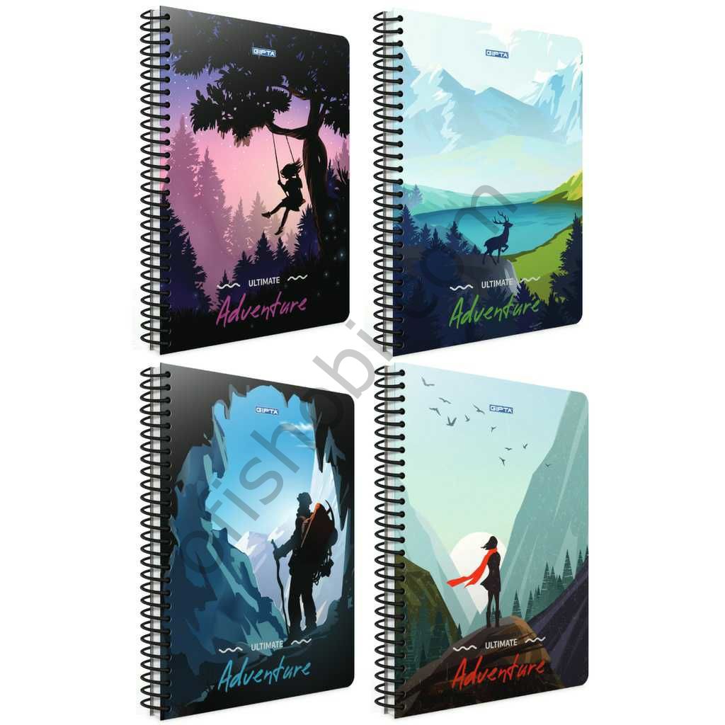 Gıpta Adventure Spiralli Karton Kapak Defter A4 80 Yp Kareli