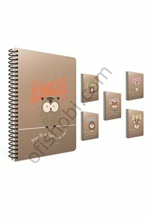 Gıpta Jungle Out Spiralli Sert Kapak Defter 17X24 100 Yp Kareli