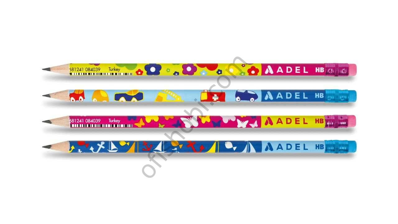 Adel Kids Desenli Silgili Kurşun Kalem