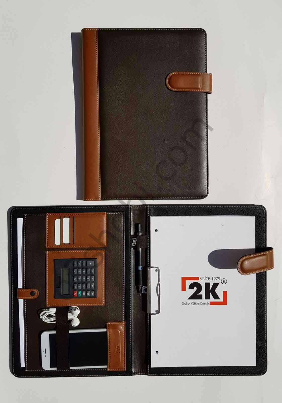 2K Sekreterlik Hesap Makinalı A4 8001 Kahverengi 100 Yaprak 25,5x34 Cm
