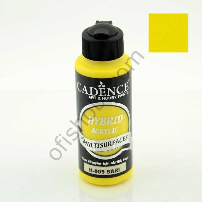 Cadence Hybrid Akrilik Multisurfaces H-009 Sarı 120 Ml