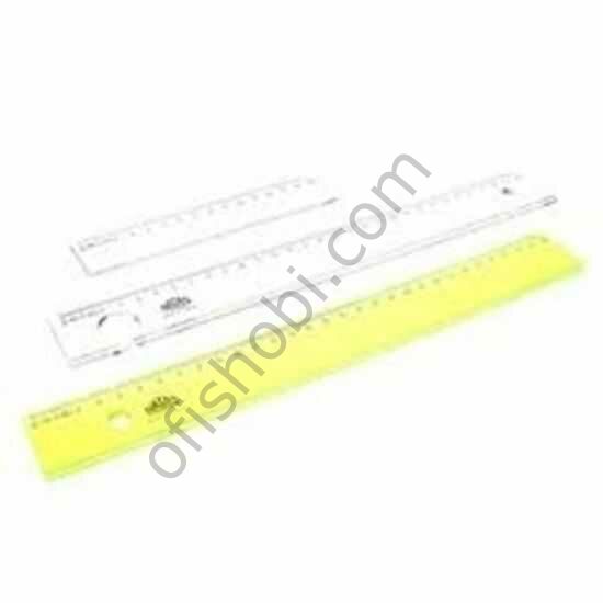 Hatas Geniş Plastik Cetvel Neon Şeffaf 30 Cm