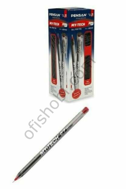 Pensan 0 7 Mm My-Tech Tükenmez Kalem Kırmızı 25 Li