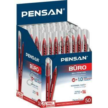 Pensan 2270 Büro Tükenmez Kalem 1 Mm Kırmızı 50 Li Kutu
