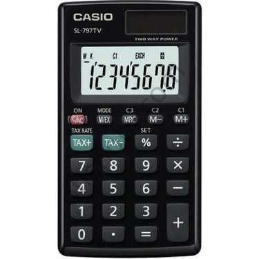 Casio Hesap Makinesi Cep Tipi Sl-797Tv-Bk 8 Hane