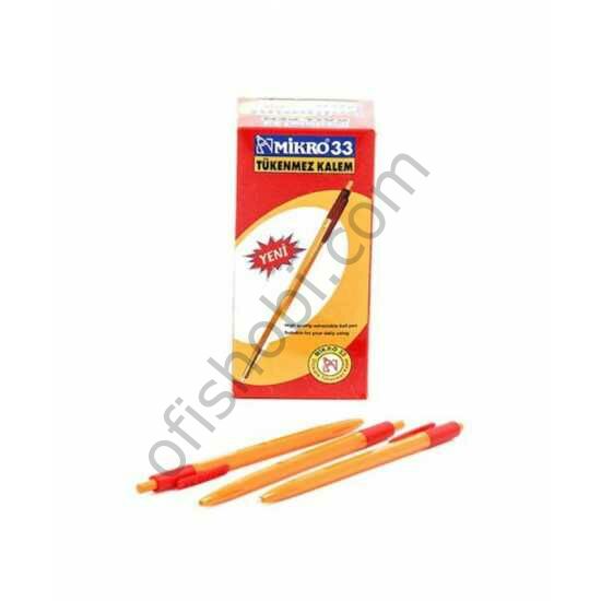 Mikro M-33 Tükenmez Kalem Kırmızı 60 Lı Paket