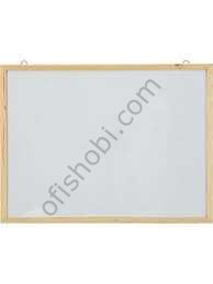 İnter 30x45 Ahşap Çerçeveli Laminant Yüzey Duvara Monte Beyaz Yazı Tahtası