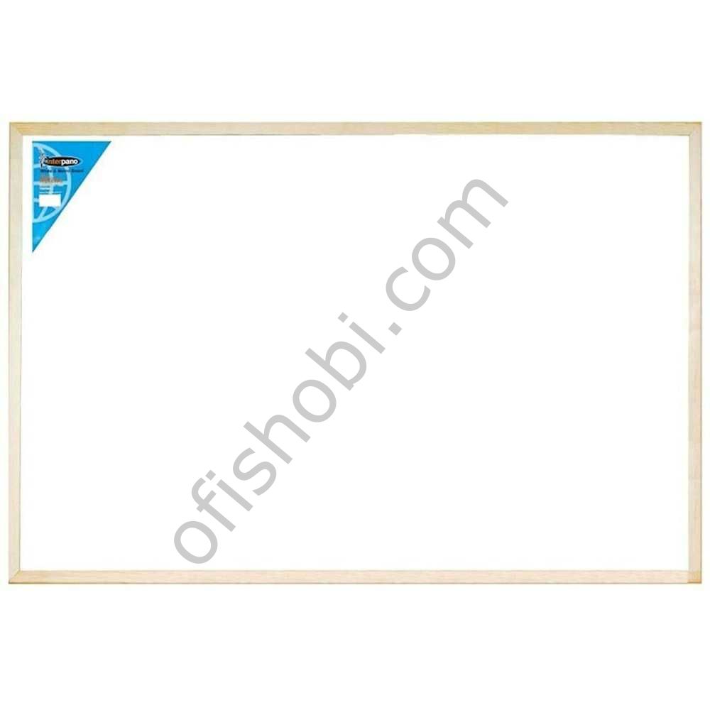 İnter 60x90 Ahşap Çerçeveli Laminant Yüzey Duvara Monte Beyaz Yazı Tahtası