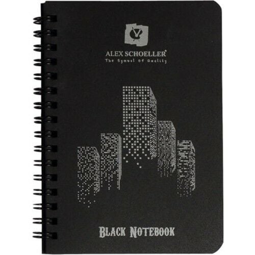 Alex Spiralli Pp Kapak Siyah Defter A6 60 Sayfa Alx-1620