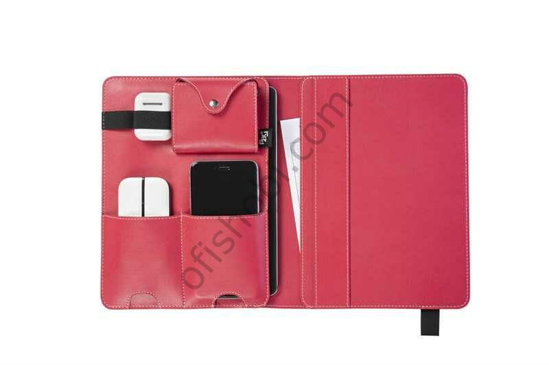 2K Organizer Ve Tablet Kılıfı Suni Deri 42x27 Cm Fuşya