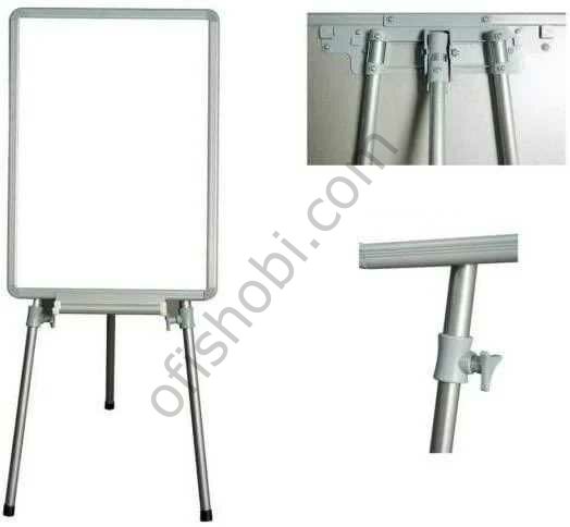 İnter 70x100 Elegant Çerçeve Laminant Yüzeyli Teleskopik Ayaklı Beyaz Yazı Tahtası