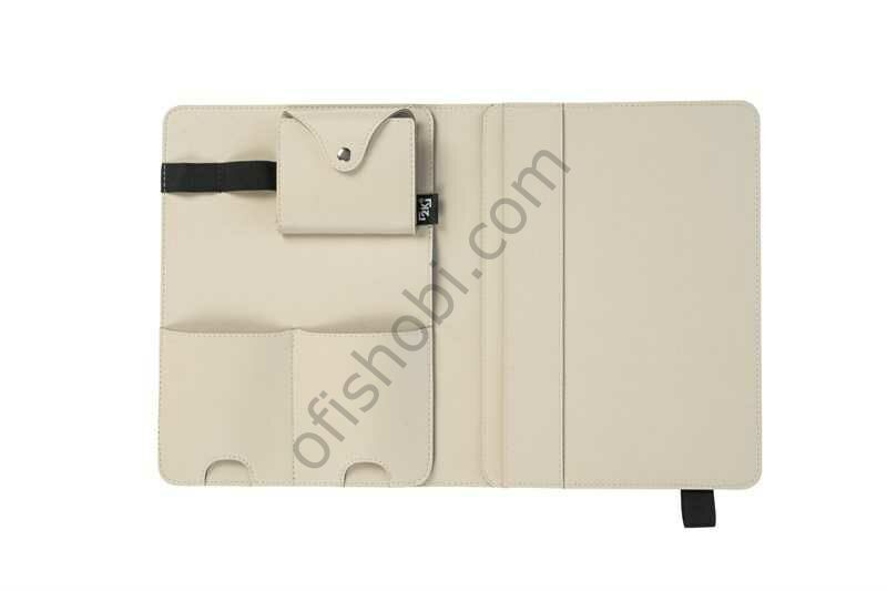 2K Organizer Ve Tablet Kılıfı Suni Deri 49x30 Cm Bej