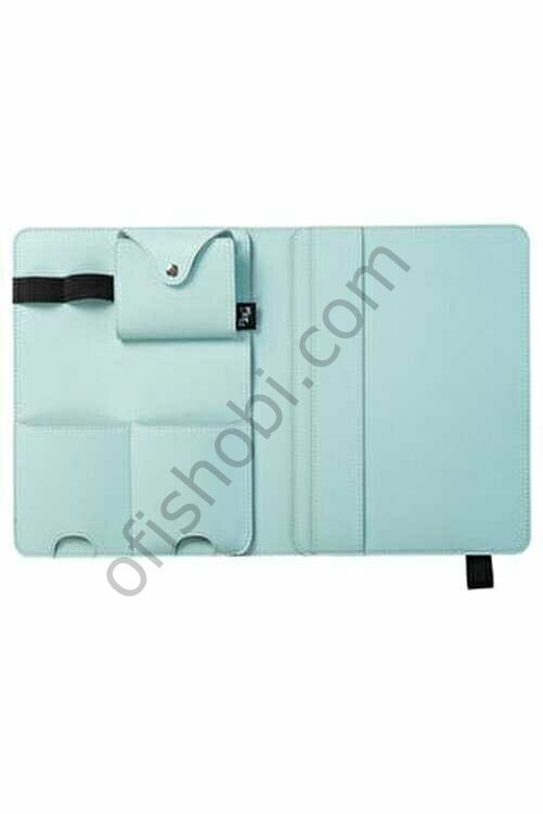 2K Organizer Ve Tablet Kılıfı Suni Deri 49x30 Cm Su Yeşili