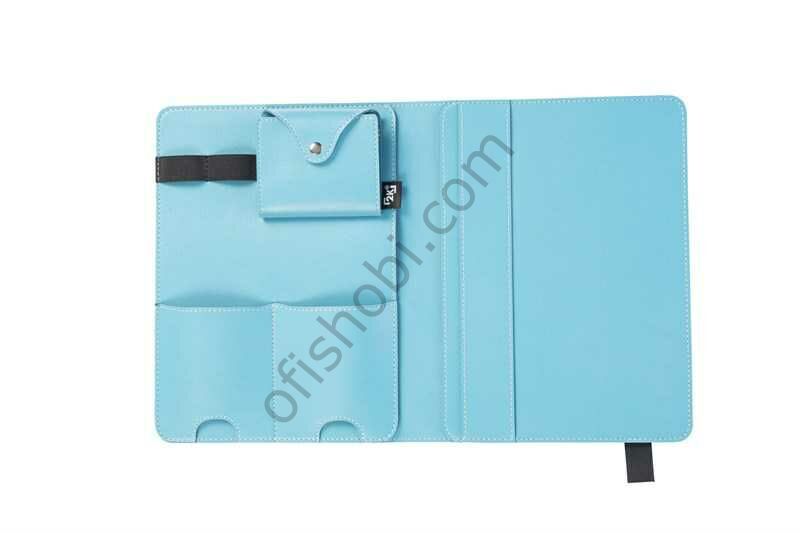 2K Organizer Ve Tablet Kılıfı Suni Deri 49x30 Cm Turkuaz