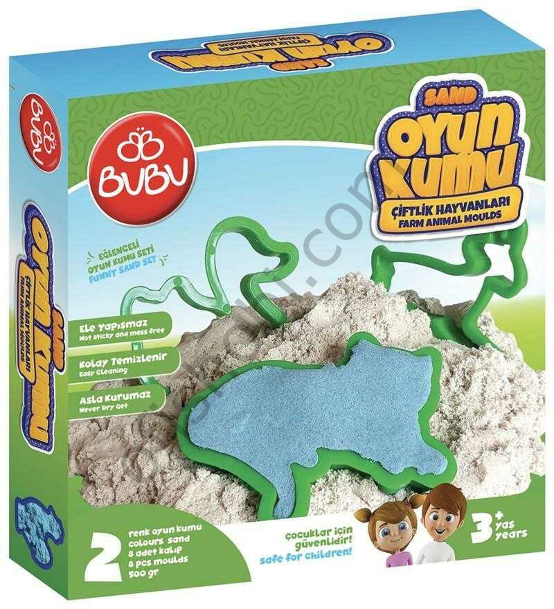 Bu-Bu Oyun Kumu Ve Çiftlik Hayvan Kalıplı Set 500 Gr