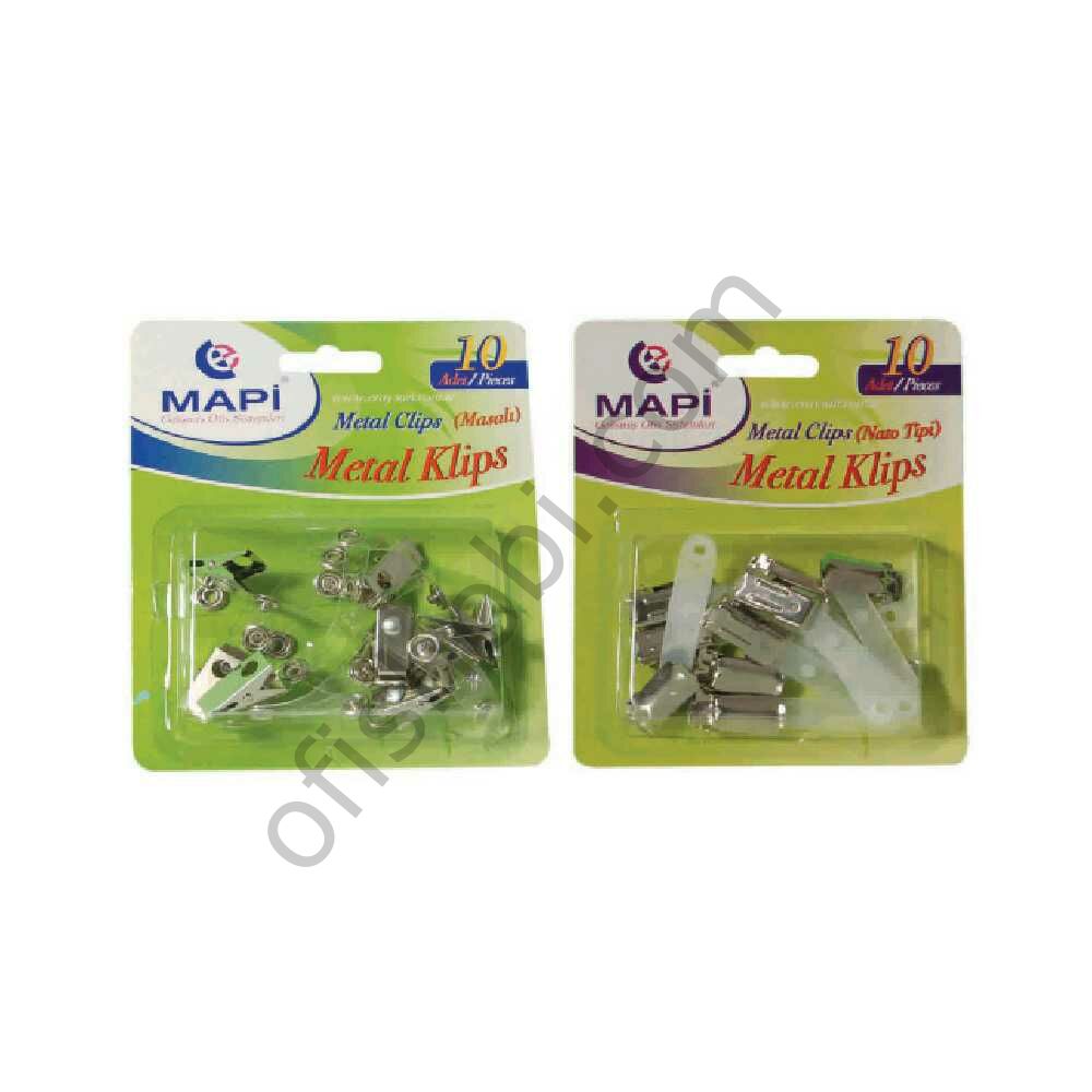 Mapi Kart Klips Maşalı Metal 10 Adet