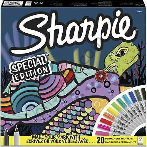 Sharpie Fine Permanent Markör 20 Li Karışık Kutu - Kaplumbağa