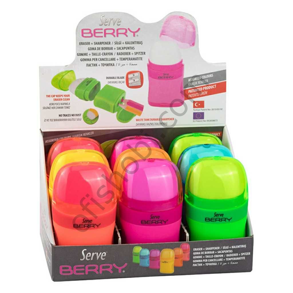 Serve Berry Silgili Kalemtraş Kırmızı