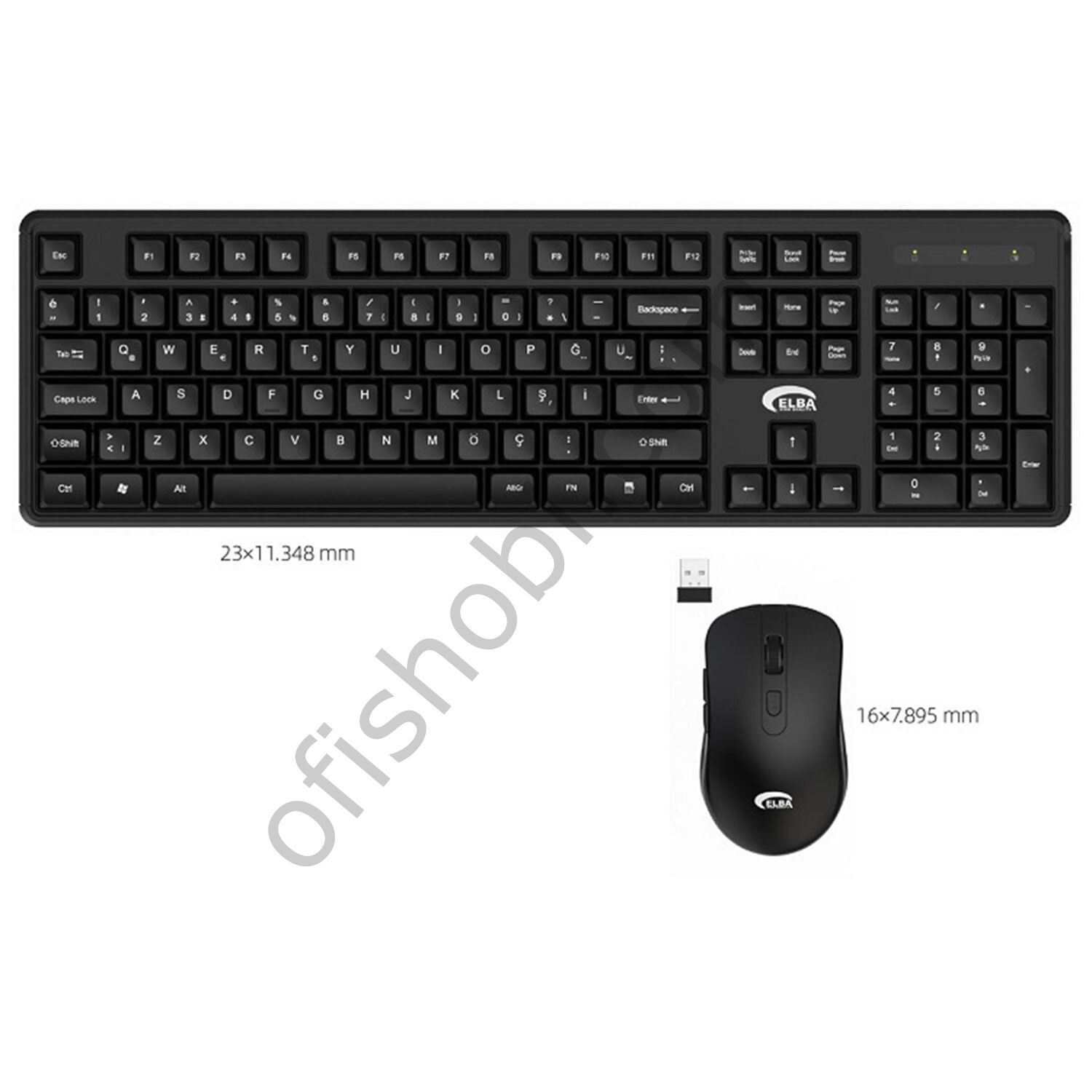 Elba KW 832 Q Usb Siyah Kablosuz Klavye Mouse Set