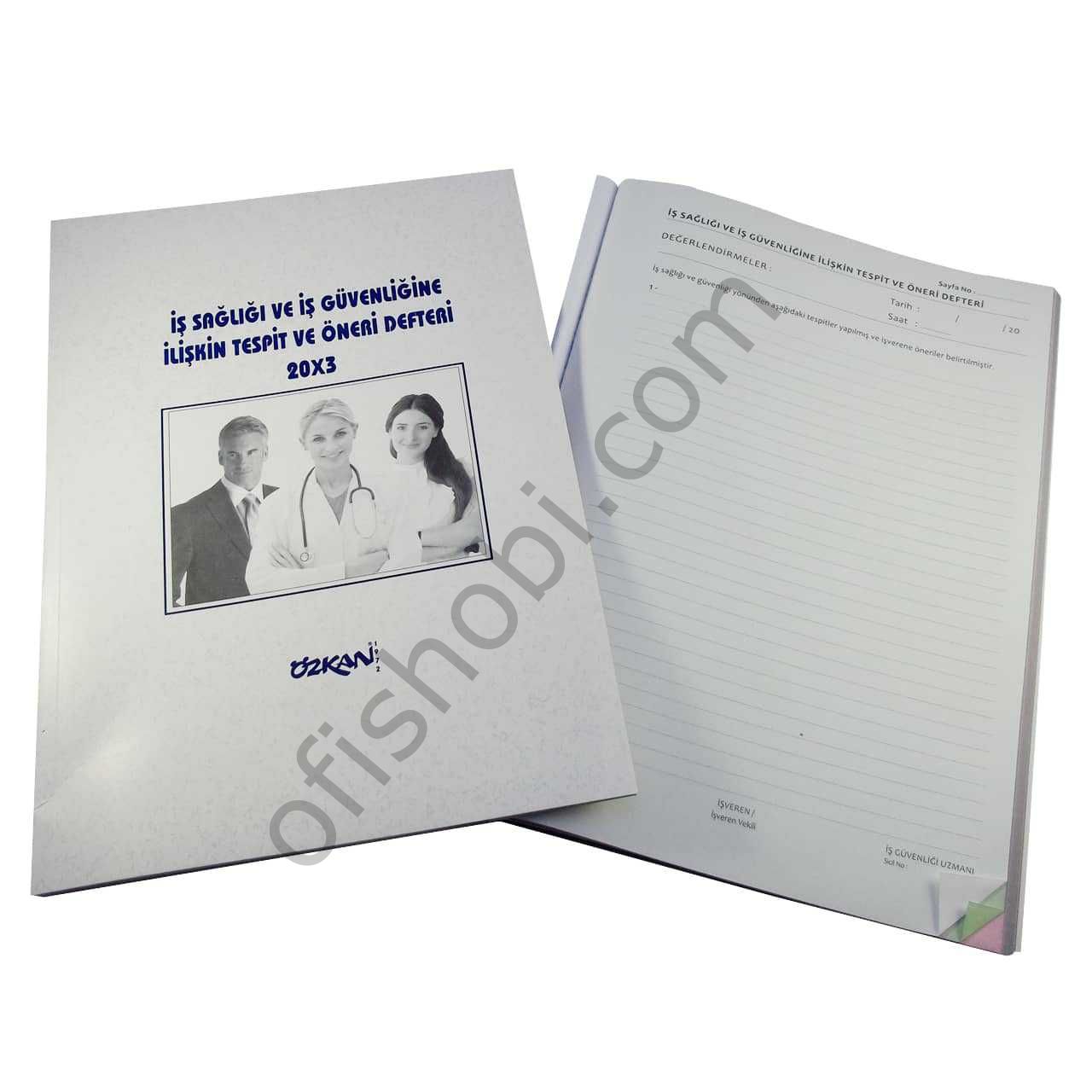 Özkan İş Sağlığı Ve İş Güvenliğine İlişkin Tespit Ve Öneri Defteri Karton Kapak 20x3