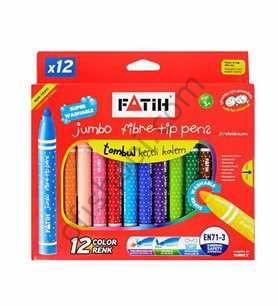 Fatih Jumbo Yıkanabilir Keçeli Boya Kalemi 12 Renk