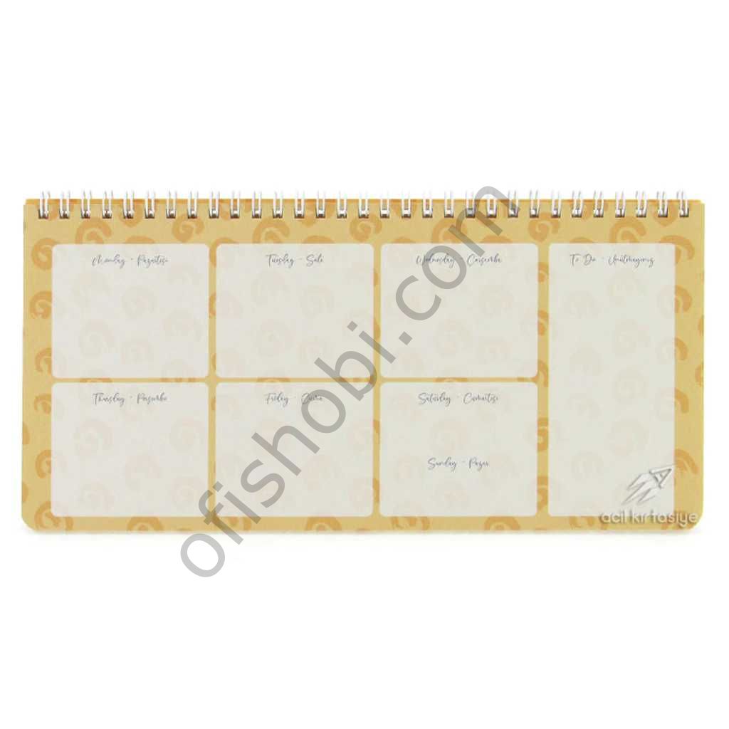 Gıpta Plan The Week Sp. Karton Kpk. Defter13X27 54 Yp.