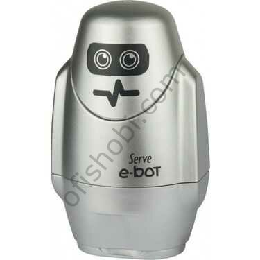 Serve E-Bot Silgili Kalemtraş Metalik Grı Tekli