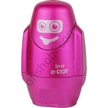 Serve E-Bot Silgili Kalemtraş Metalik Pembe Tekli