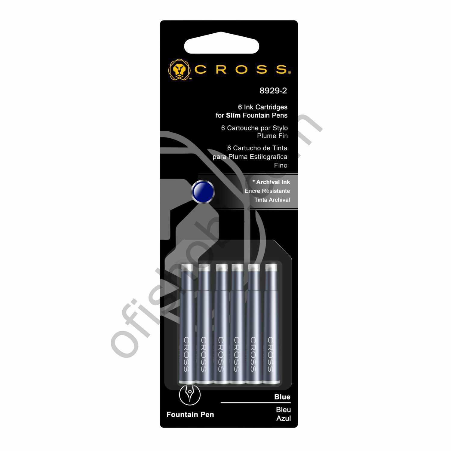 Cross 8929-2 Slim Kartuş Mavi 6 Lı Blister