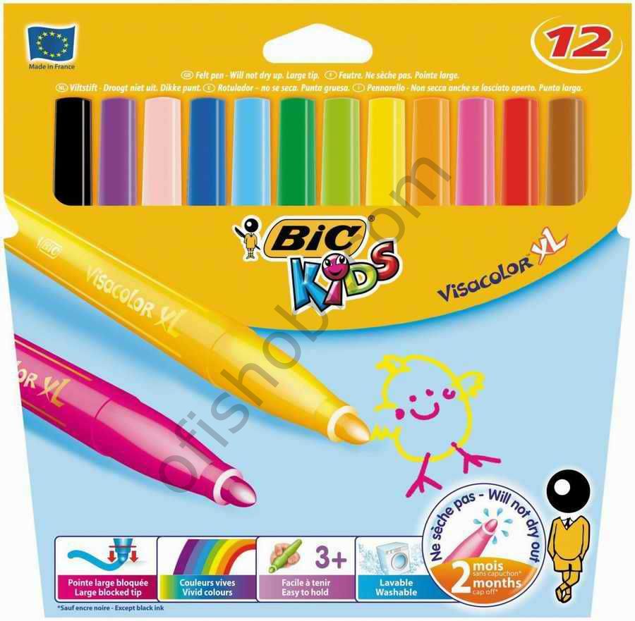 Bic Visa Jumbo Keçeli Boya Kalemi 12 Renk