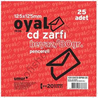 Oyal Cd Zarfı 12,5x12,5 Beyaz 90 Gr 25 L