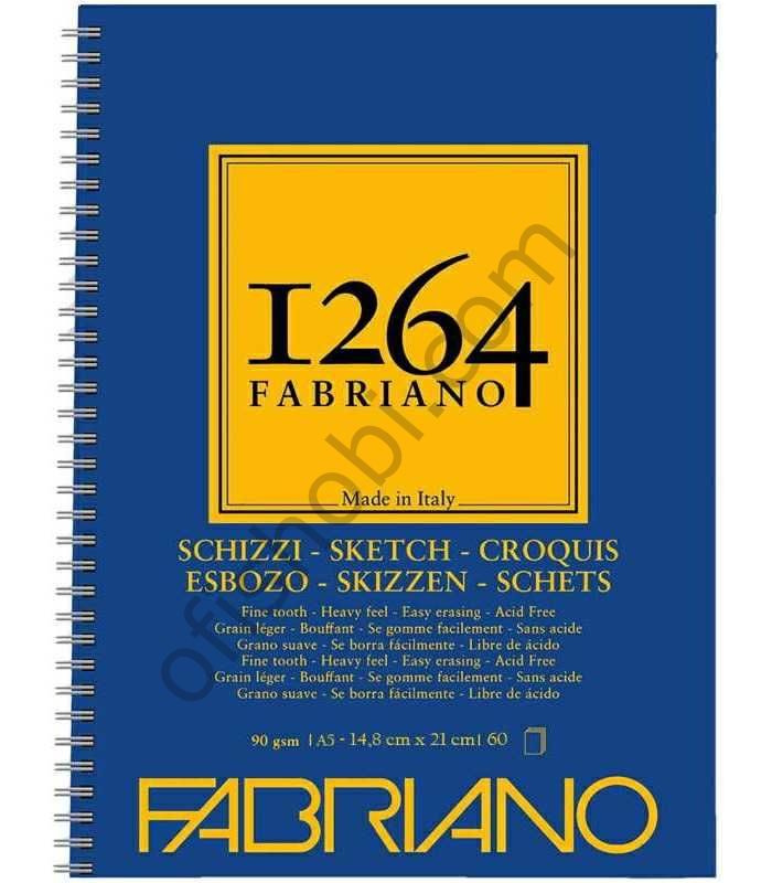 Fabriano 1264 Sketch Paper Yandan Spiralli Eskiz Defteri 90 Gr A5 60 Yaprak