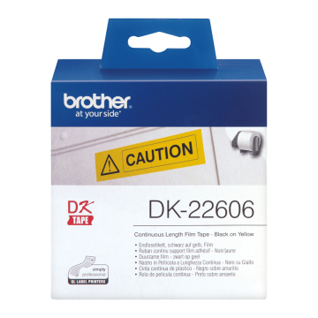 DK-22606 62mm Sarı, Sürekli Form, Dayanıklı Film Etiket, 15 Metre (DK Serisi, Termal)