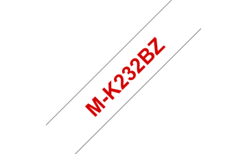 M-K232 12mm Beyaz üzerine Kırmızı Etiket (M-Tape)