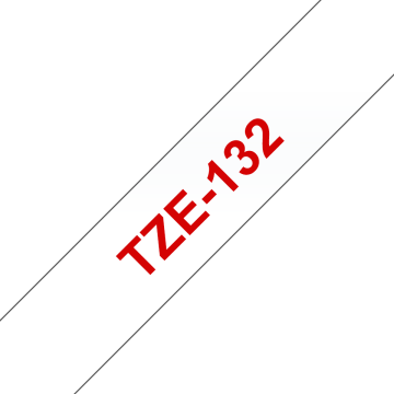 TZe-132 12mm Şeffaf üzerine Kırmızı Laminasyonlu Etiket (TZe Tape)