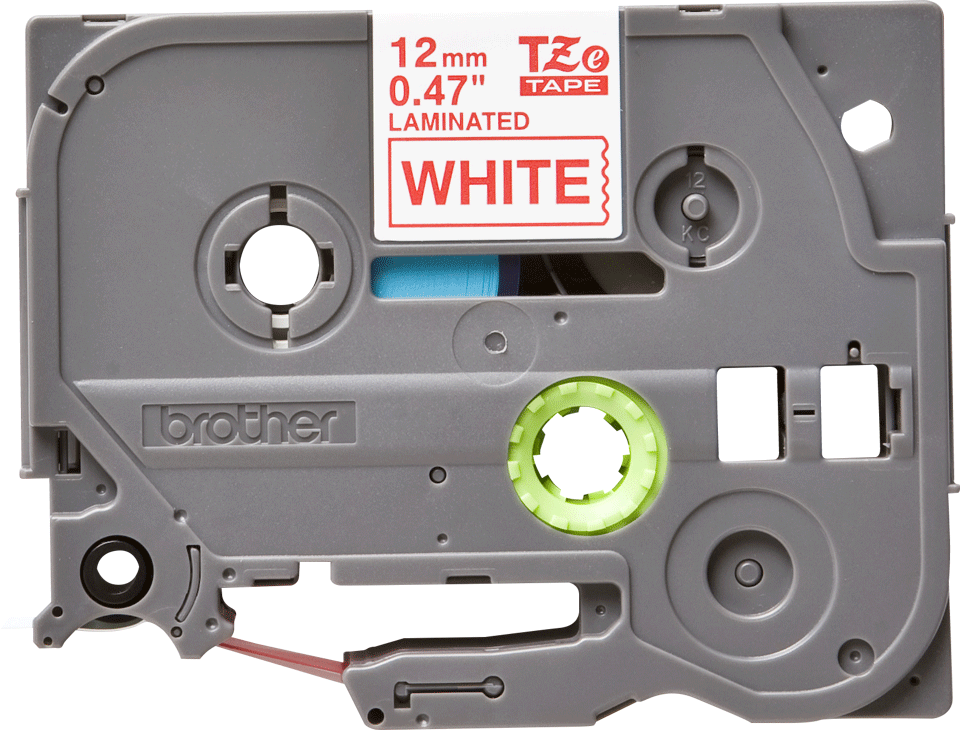 TZe-232 12mm Beyaz üzerine Kırmızı Laminasyonlu Etiket (TZe Tape)