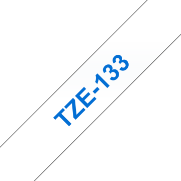 TZe-133 12mm Şeffaf üzerine Mavi Laminasyonlu Etiket (TZe Tape)