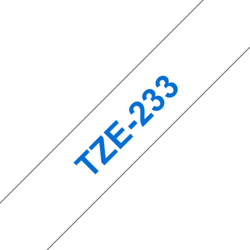 TZe-233 12mm Beyaz üzerine Mavi Laminasyonlu Etiket (TZe Tape)