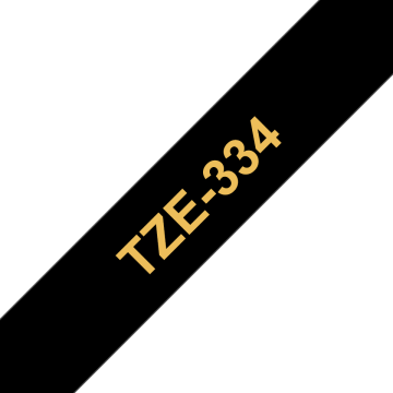 TZe-334 12mm Siyah üzerine Altın Laminasyonlu Etiket (TZe Tape)