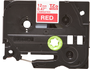 TZe-435 12mm Kırmızı üzerine Beyaz Laminasyonlu Etiket (TZe Tape)